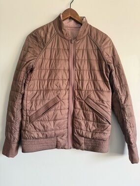 Lululemon The Bomb Reversible Bomber Jacket in Bark Berry/Heathered Bark Berry